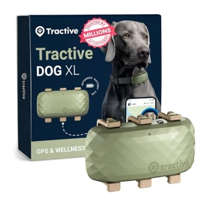 Image of Tractive XL GPS Dog Tracker, Up To 1 Month Battery, Market leader, Worldwide real time location tracking, Escape Alerts, Monitor Activity &amp; Get Health Alerts