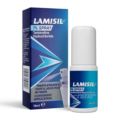 Image of Lamisil AT 1 Percentage Spray Athlete’s Foot Treatment Soothes Itching, Redness, Cracking Symptoms Helps Prevent Recurrence Antifungal 15 ml