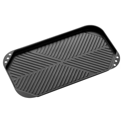 Image of Premier Housewares Griddle Plate Iron Grill Non Stick For Gas Hob BBQ Induction H2xw50xd27,Black