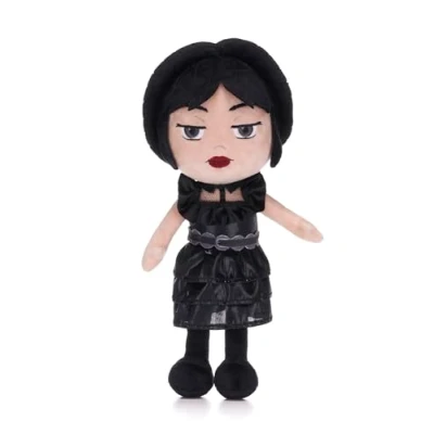 Image of Posh Paws 3310 12.5&quot; (32cm) Wednesday Addams in Black Prom Dress Doll Plush Soft Toy