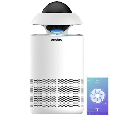 Image of Senelux Air Purifier for Home Bedroom, H13 HEPA &amp; Carbon Filters, CADR 100 m3/h, Removes 99.97% Pollen Allergies Dust Odours Smoke, Cleaner with Timer, Quiet 20dB Sleep Mode