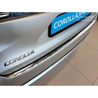 Image of Avisa 2/35419 Stainless Steel Rear Bumper Protector Toyota Corolla XII Combi 2019 &#039;Ribs&#039;