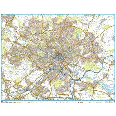 Image of A Z Leeds Street Map 46.75&quot; x 36.25&quot; Paper