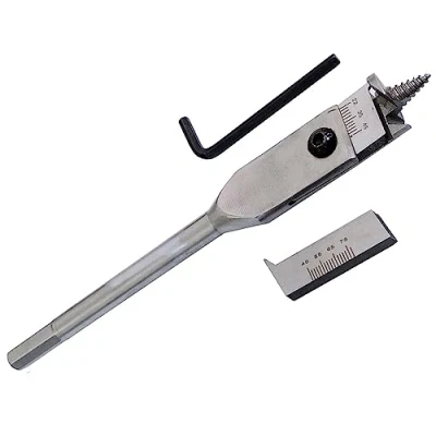 Image of 22 76mm Adjustable Spade Bit Tool Expansive Flat Woodworking Boring Drill Set