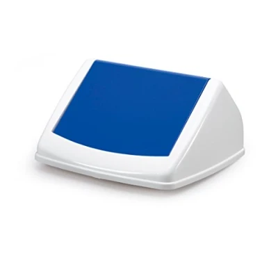 Image of Durable DURABIN Square 40 Flip Lid Blue To Be Used with Waste Bin Easy Handle and Use Ideal for Any Workplace