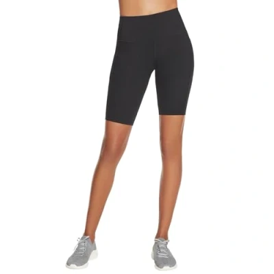 Image of Skechers Womens Go Walk Flex High Waisted 10&quot; Bike With Pockets Shorts, Black, XXL UK