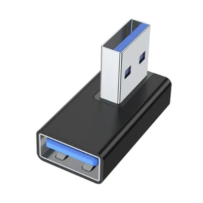 Image of Xzmzbxzb Usb 3.0 Adapter 90 Degree Right Up Angle Male To Female Coupler Connector For Laptop PC Extension Converter