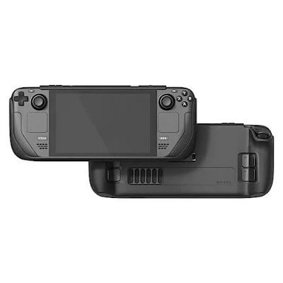 Image of Skull &amp; Co. GripCase SD for Steam Deck and OLED: A Soft Protective Case with Textured Grips Full Protection Stand, Shock Absorption Non Slip Anti Scratch Cover Design Black