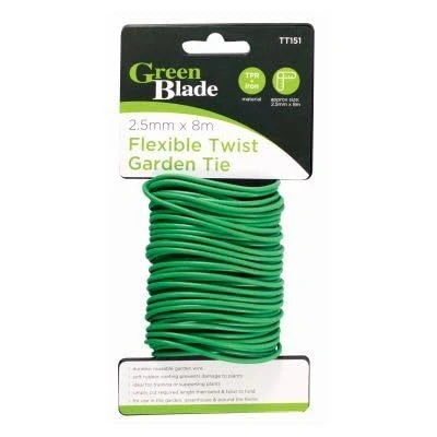 Image of Green Flexible Twist Tie 2.5mm x 8m By Blade