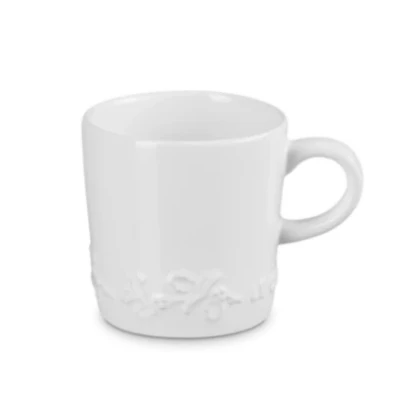 Image of Le Creuset Holly White Stoneware 200ml Cappuccino Mug
