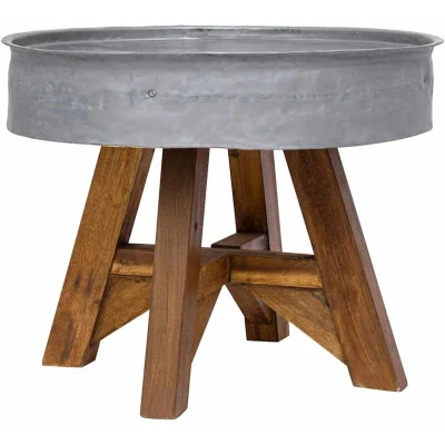Image of vidaXL Coffee Table Mixed Recycled Wood 60x45 cm Silver