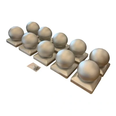 Image of Galvanized Steel Pyramid Shape Fence Post Caps (Pack of 10)