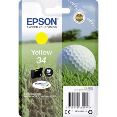 Image of Epson 34 Yellow Golfball Genuine, DURABrite Ultra Ink Cartridge
