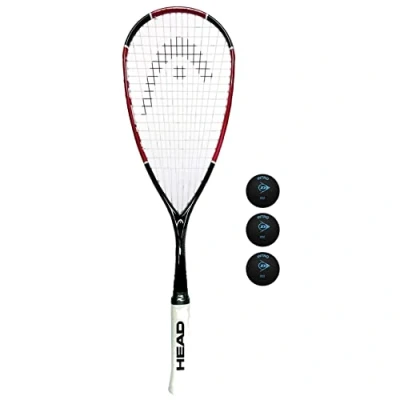 Image of Head Nano Ti 110 Squash Racket &amp; 3 Balls (Includes: Intro (Blue Dot))