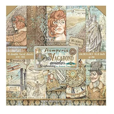 Image of Stamperia International Mini Scrapbooking Sir Vagabond Aviator, White, (SBBS61)