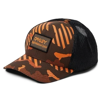 Image of Oakley Men&#039;s B1b HDO Patch Trucker, Orange Stripe/Grip Camo, One Size