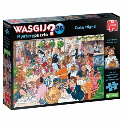 Image of Wasgij Mystery 26, Date Night! 1000 Piece Jigsaw Puzzles for Adults Fun Challenging &amp; Brainteasing Puzzle What Happens Next 100% Recycled Cardboard 1000pcs Jumbo