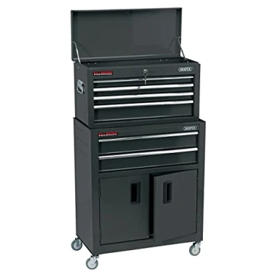 Image of Draper Combined Roller Cabinet and Tool Chest, 6 Drawer, 24&quot;, Black