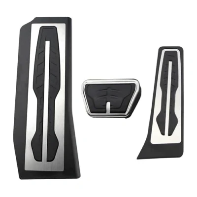 Image of Auto Gas Pedal For BMW G30 G31 5 Series 2017 2023 Stainless Steel Footrest Brake Accelerator Cover Accessories LHD Car Pedals Foot Rest Pedal(3Pcs AT with rest)
