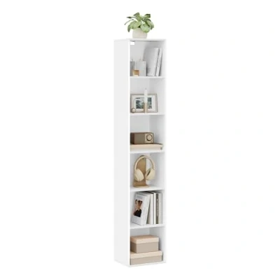 Image of WOLTU Bookcase, White Book Shelf 6 Storage Cubes Unit, Tall Freestanding Bookcases for Living Room,Bedroom
