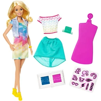 Image of Barbie Crayola Colour Stamp Fashions Sets with Doll and Design Materials