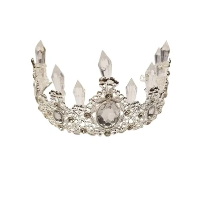 Image of Womens Deluxe Snow Queen Icicle Crown Headpiece Ice Tiara
