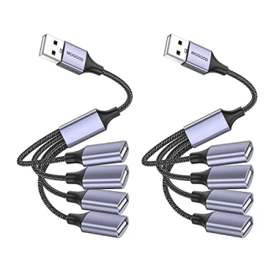 Image of MOGOOD USB Splitter, 4 in 1 Cable,USB Hub to Adapter,Multi Socket Splitter,USB Female Cable Converter Multi Ports Power Extension Cord for PC/Car/Laptop/U Disk/TV