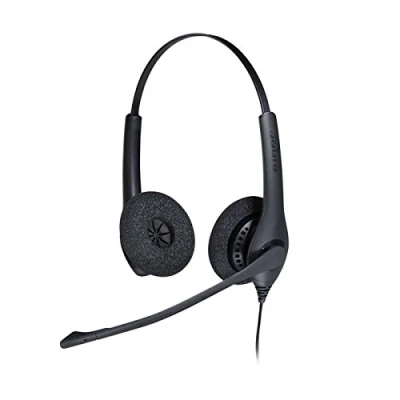 Image of Jabra Biz 1500 USB A On Ear Stereo Headset Corded Headphone with Noise cancelling Microphone, Control Unit and Volume Spike Protection for Deskphones Softphones