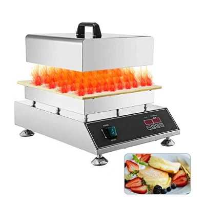 Image of Commercial Waffle Toaster Maker Fluffy Souffle Pastry Machine Non Stick Baker Iron 1500W