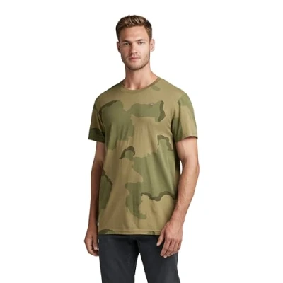 Image of G STAR RAW Men&#039;s desert camo T Shirt, Multicolour (smoke olive D22805 C721 D936), L