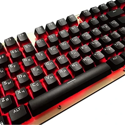Image of WENGU Russian Korean Keycaps ABS Backlit OEM Key Cover Cherry MX Compatible For Mechanical Keyboards Full 104 Set Keycap