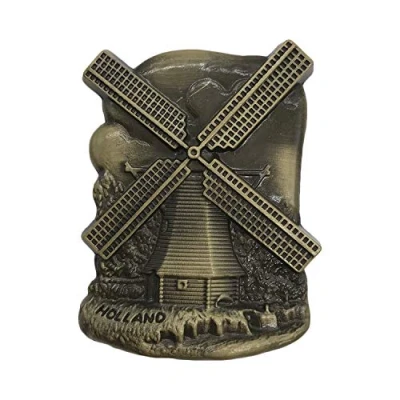 Image of 3D Holland Windmill Metal Refrigerator Magnet Travel Souvenirs Fridge Home and Kitchen Decoration Magnetic Sticker Collection