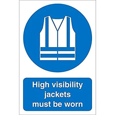 Image of Seco High Visibility Jackets Must Be Worn Sign, 200mm x 300mm 4mm Fluted Board