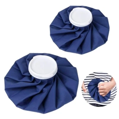 Image of 2 Pack Ice for Injuries, Reusable Cold Pack, Bag Hot Water &amp; Therapy, Sports Injury and Pain Relief, Elastic Breathable Support Wrap, Sizes (6&quot;+9&quot;)