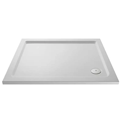 Image of nuie NSR018 Trays Modern Bathroom Slip Resistant Rectangular Shower Tray, 800mm x 1100mm, Matt White