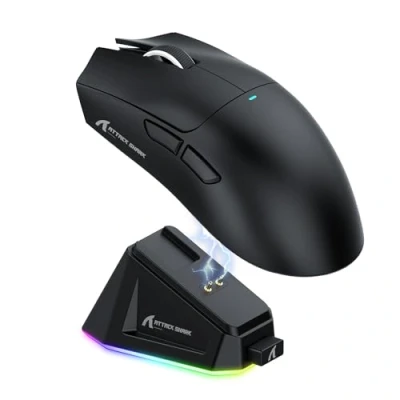 Image of ATTACK SHARK X11 Gaming Mouse with Magnetic Charging Dock, PixArt PAW3311 Sensor, BT/2.4G Wireless/Wired Mouse, 22000 DPI, Office Mice Gamer for Win11/Xbox/PS/Mac (Black)