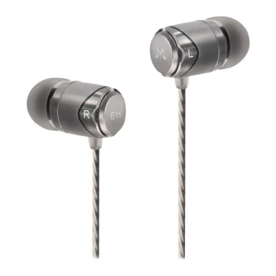Image of Soundmagic E11 Wired Earbuds No Microphone HiFi Stereo Earphones Noise Isolating in Ear Headphones Powerful Bass Tangle Free Cord Gunmetal