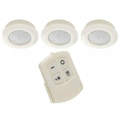 Image of Garden Mile® 3X Wireless Battery Operated 5 LED Cupboard Under Cabinet Recess Lighting with Remote Control Kitchen Sensor Light