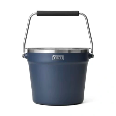 Image of YETI Rambler Beverage Bucket, Double Wall Vacuum Insulated Ice Bucket with Lid, Navy