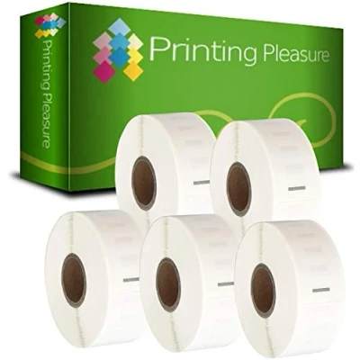 Image of Printing Pleasure 5 x 11352 Compatible Labels Rolls for LabelWriter &amp; Seiko Label Printers 25mm 54mm 500 per Roll