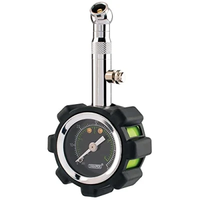 Image of Draper Tyre Pressure Gauge, 0 100psi, 7 bar