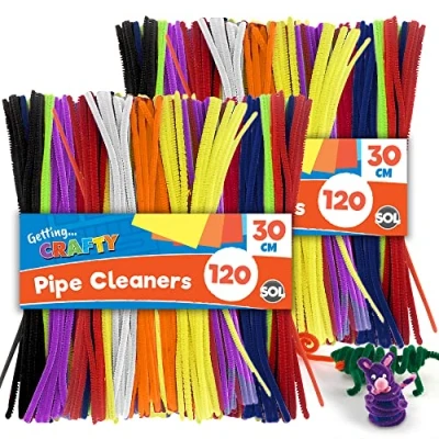 Image of 240pk Long Pipe Cleaners for Craft 30cm x 4mm Cleaner in Assorted Colours Flexible Pipecleaners Chenille Stems DIY Arts &amp; Crafts Kids Green Blue Yellow Orange Purple Red