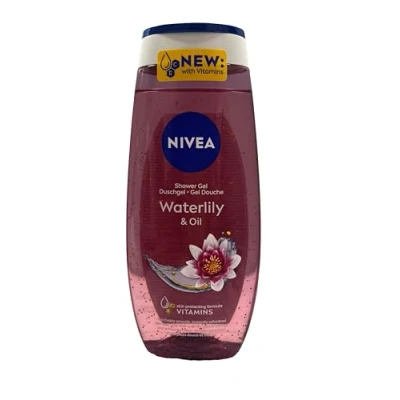 Image of NIVEA Waterlily &amp; Oil Shower Gel (250 ml), Refreshing with Valuable Beads, Pampering Delicate Water Lily Fragrance