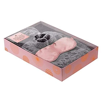 Image of Grey Faux Fur Hot Water Bottle &amp; Satin Eye Mask