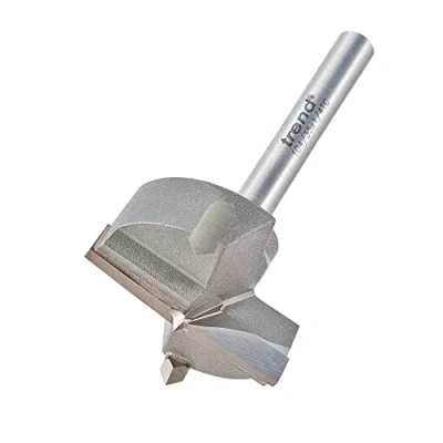 Image of Trend 35mm Diameter Circular Hinge Sinking Machine Bit, 1/4 Inch Shank, Centring Point, Ideal for Kitchen Furniture Manufacturers and Laminate Covered Boards, 104/35X1/4TC