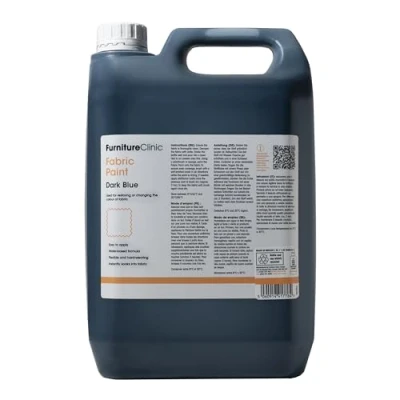 Image of Furniture Clinic Fabric Paint Use to Restore or Change the Colour of Upholstery, Soft Furnishings, Car Interiors Easy Works on All Fabrics (Dark Blue, 5 Litre)