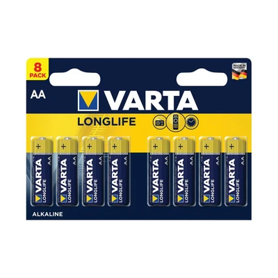 Image of Varta AA Alkaline Battery Pack of 8 Longlife