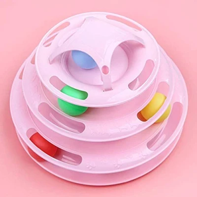 Image of Cat Roller Toy 4 Layers Toys Level Towers Tracks Pet Interactive Fun Exerciser Tower Of Teaser Ball For Cats Detachable Sturdy Anti skid