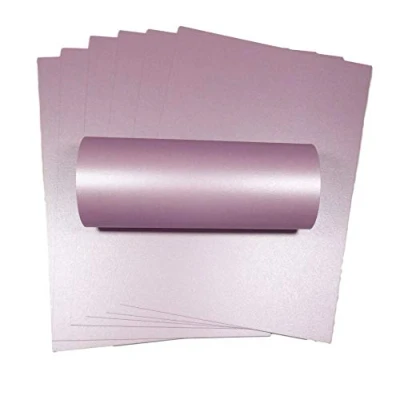 Image of Syntego 10 Sheets Pale Lilac Pearlescent Shimmer Double Sided A4 Decorative Card 300gsm