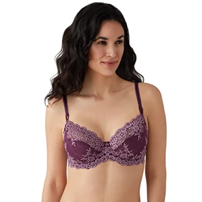 Image of Wacoal Womens Embrace Lace Contour Bra Purple Polyamide Size 34C